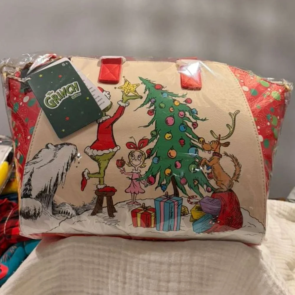 Loungefly Dr. Seuss How The Grinch Stole Christmas! Trio Tree Satchel Bag NEW - Picture 2 of 5